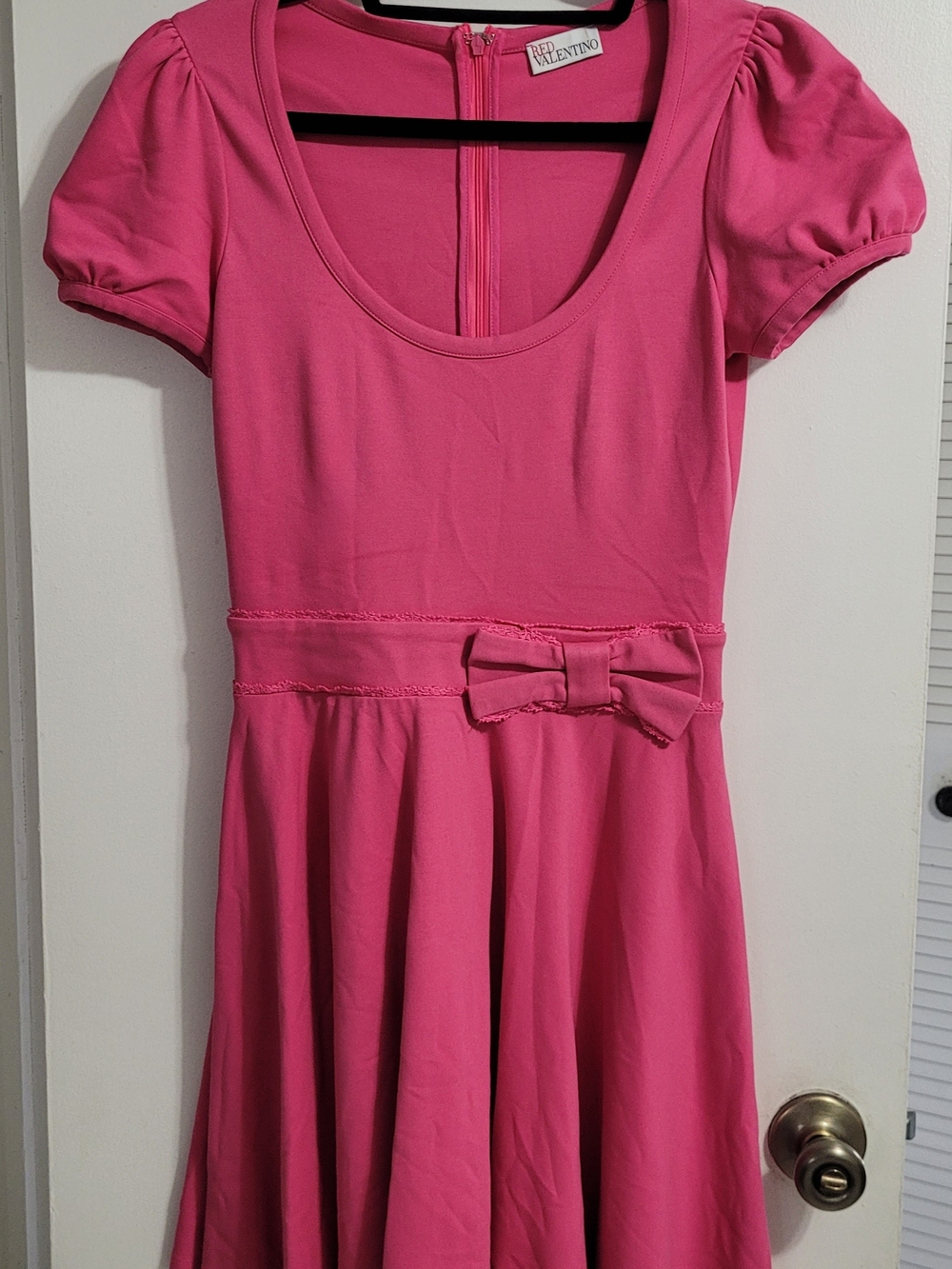 Red Valentino Pink Fit-and-Flare Dress with Bow